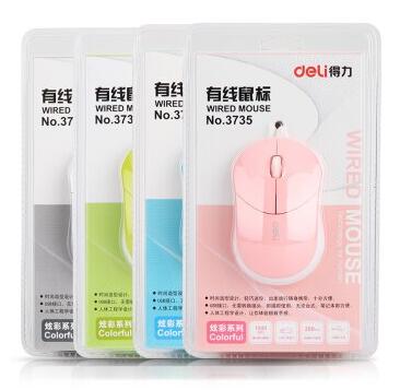 得力3735炫彩有限鼠标