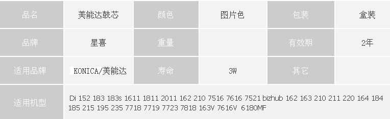 美能达211/250中性鼓芯